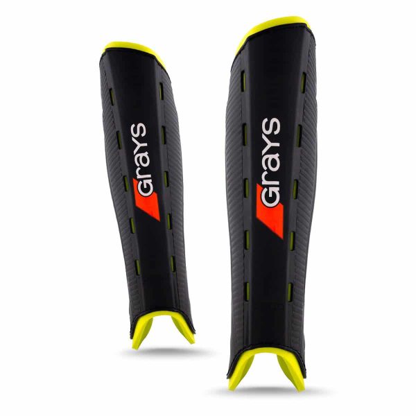 Grays G600 Hockey Shinguard – Black/Fluoro